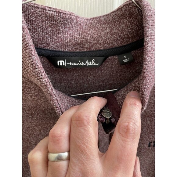 Size Small - Travis Mathew Men's Hideaway 1/4 Zip Golf Top (Heather Wine) 1MQ186 - Picture 5 of 10